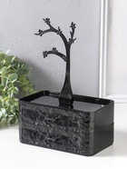 Шкатулка для украшений «Цветущее дерево», 2 яруса, 17.2×10.5×24 см, чёрная - Фото 5