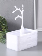 Шкатулка украшений «Цветущее дерево», 2 яруса, 17.2×10.5×24 см, белая - фото 809553110