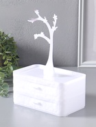 Шкатулка украшений «Цветущее дерево», 2 яруса, 17.2×10.5×24 см, белая - фото 809553112