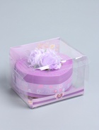 УЦЕНКА Шкатулка музыкальная механическая «Нежные розы» фиолетовая 12×13.5×10.5 см - Фото 2