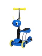 УЦЕНКА Самокат 2 в 1 GRAFFITI, с корзинкой, колёса PU 120/75 мм, синий - Фото 6