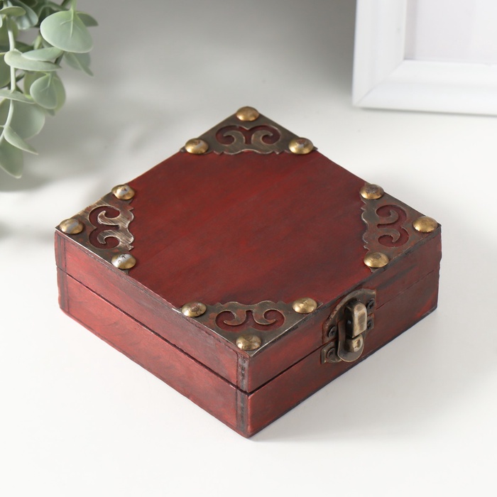 УЦЕНКА Шкатулка сундук дерево «Абеле» 10×10×4 см - Фото 1