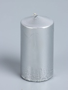 УЦЕНКА Свеча-столбик новогодняя 100×50 см, цв. серебряный - Фото 2