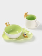 УЦЕНКА Набор детской посуды Доляна «Верный друг», 3 предмета: кружка 350 мл, супница 450 мл, тарелка, керамика, зелёный, белый - Фото 2
