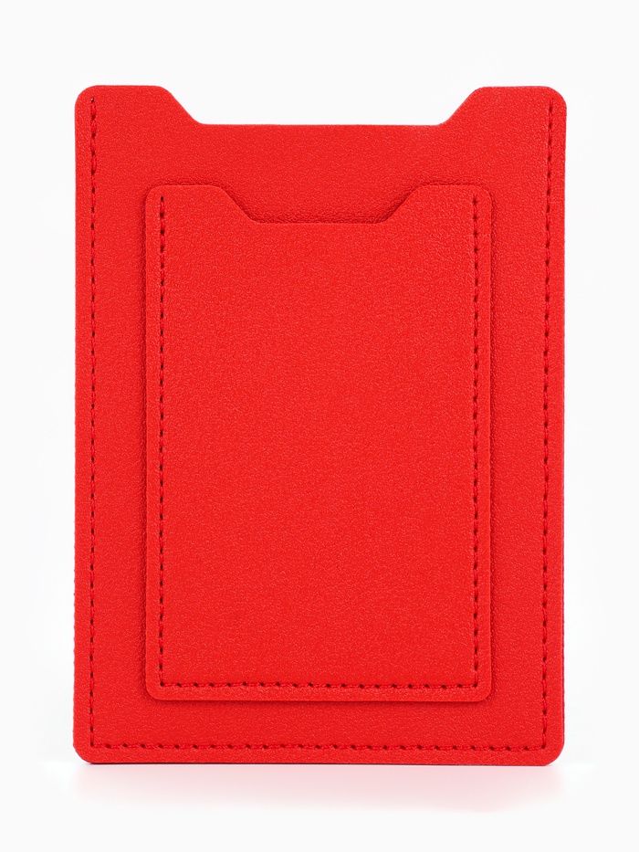 Обложка для автодокументов, СТС, права, карта, 9×0.3×12.5 см, красная - Фото 1