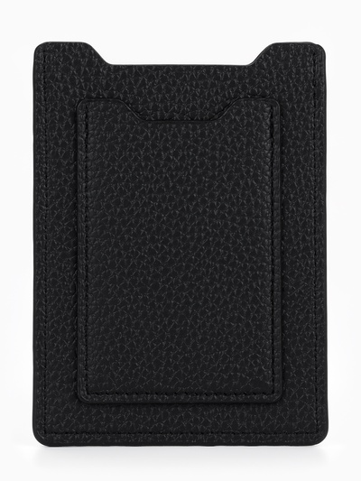 Обложка для автодокументов, СТС, права, карта, 9×0.3×12.5 см, флотер, чёрная