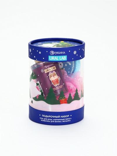 УЦЕНКА URAL LAB Милые Персы Набор косметики в тубусе «Медвежонок», бомбочка, гель, мочалка