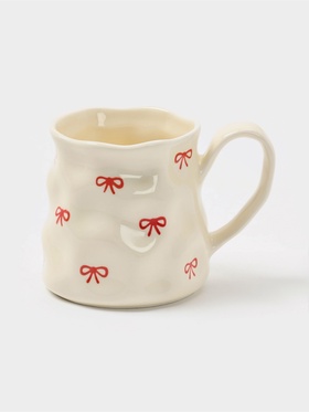 Кружка «Бант», 13×9×9 см, керамика, бежевая