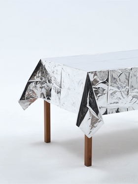 Скатерть одноразовая «Серебро», фольга, 137×183 см