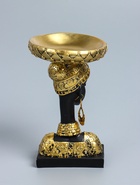 УЦЕНКА Фигурка - подставка для мелочей «Бюст. Африканка в золотом уборе, с серьгами в ушах», полистоун, 25×15×15 см - Фото 5