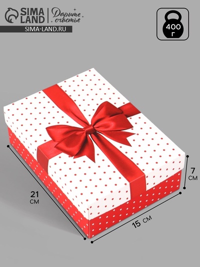 Коробка подарочная складная «Бант», 21×15×7 см
