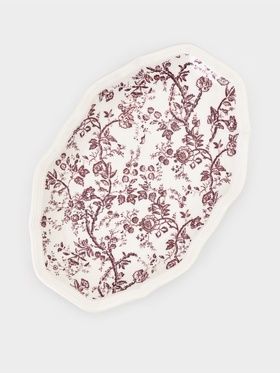 Блюдо сервировочное Auster, 24×16.5×2.5 см, керамика, белое