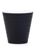 Кашпо для цветов «Валенсия», 2 л, d=15.6 см, h=15.7 см, пластиковое, со вставкой, цвет антрацит - Фото 1