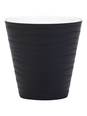 Кашпо для цветов «Валенсия», 2 л, d=15.6 см, h=15.7 см, пластиковое, со вставкой, цвет антрацит  (артикул 10994481)  большой выбор товаров оптом и в розницу по низким ценам с доставкой