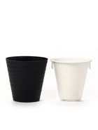 Кашпо для цветов «Валенсия», 2 л, d=15.6 см, h=15.7 см, пластиковое, со вставкой, цвет антрацит - Фото 4