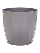 Кашпо для цветов «Флюте», 4.5 л, d=20 см, h=18 см, пластиковое, со вставкой, цвет серый шёлк  (артикул 10994487)  большой выбор товаров оптом и в розницу по низким ценам с доставкой