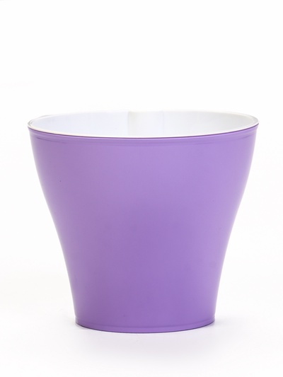 Кашпо для цветов «Афина», 1 л, d=14.7 см, h=12.5 см, пластиковое, со вставкой, сиреневое