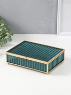 Шкатулка для украшений «Линии», стекло с металлическим каркасом, голубая, 17×21.5×6.5 см - Фото 2