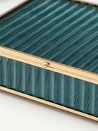 Шкатулка для украшений «Линии», стекло с металлическим каркасом, голубая, 17×21.5×6.5 см - Фото 4