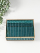 Шкатулка для украшений «Линии», стекло с металлическим каркасом, голубая, 17×21.5×6.5 см - Фото 6