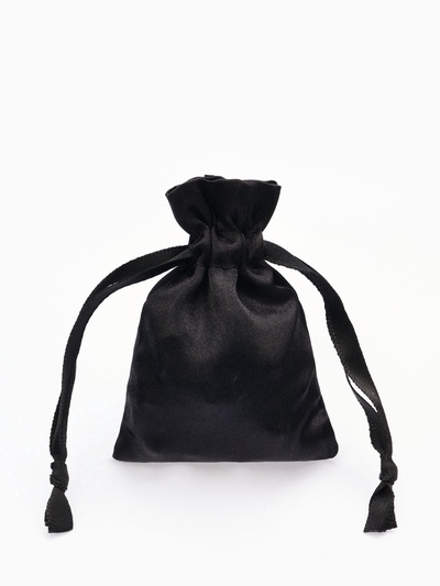 Набор мешочков для украшений подарочных 50 шт. атласные с лентой, 7×9 см, чёрный