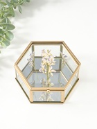 Шкатулка для украшений «Сухоцветы», многогранник, стекло с металлическим каркасом, зеркальное дно, 11.3×13×5.7 см - Фото 6