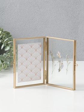 Фоторамка для фото 9×13 см «Сухоцветы», металл, 1.6×11×16 см