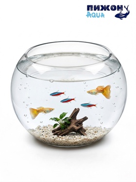 Аквариум круглый, 13.5×14.5 см, стекло, прозрачный  (артикул 10967821)  большой выбор товаров оптом и в розницу по низким ценам с доставкой