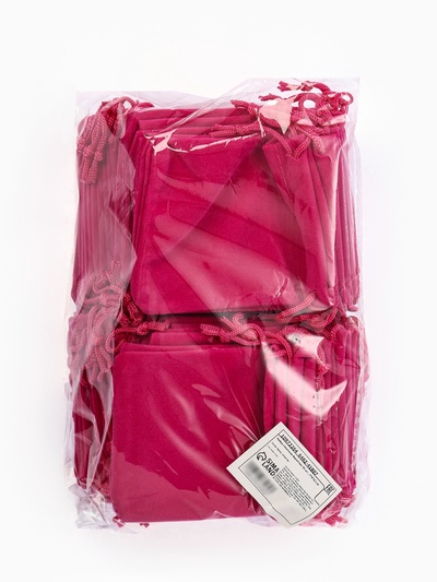 Набор мешочков бархатных 50 шт., 7×9 см, ярко-розовый