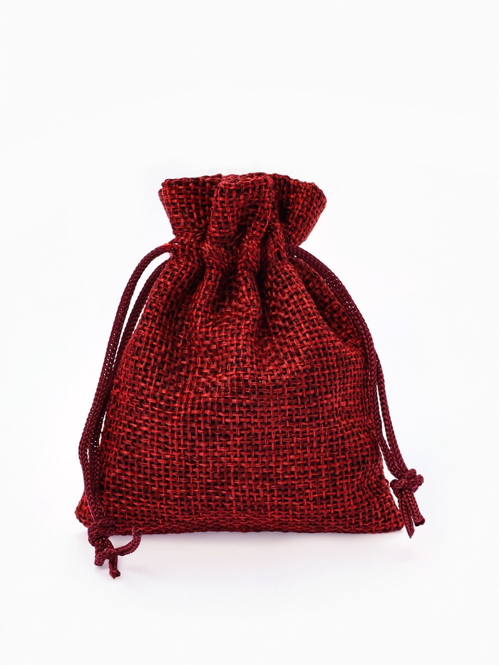 Набор мешочков подарочных 50 шт. «Льняной» 7×9 см, бордовый - Фото 1