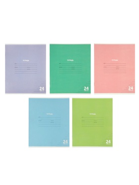 Тетрадь 24 листов в линейку КПК «Пастель», 5 В МИКС 10991559