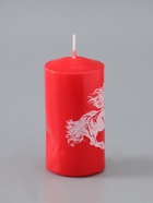 УЦЕНКА Свеча - цилиндр 50×100 мм с накаткой «Конь», красная - Фото 3