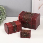 УЦЕНКА Шкатулка сундучок "Клумба" (набор 3 шт) 13х13,2х18 см - Фото 1