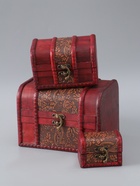 УЦЕНКА Шкатулка сундучок "Клумба" (набор 3 шт) 13х13,2х18 см - Фото 2