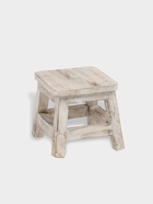 УЦЕНКА Табурет 21×21×18 см, дерево албезия, белый - Фото 1