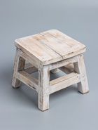 УЦЕНКА Табурет 21×21×18 см, дерево албезия, белый - Фото 2