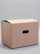 Коробка складная, бурая, для упаковки, хранения и переезда, с ручками, 40×30×30 см - фото 809579570