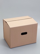 Коробка складная, бурая, для упаковки, хранения и переезда, с ручками, 40×30×30 см - фото 809579569