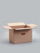 Коробка складная, бурая, для упаковки, хранения и переезда, с ручками, 40×30×30 см  (артикул 10991617)  большой выбор товаров оптом и в розницу по низким ценам с доставкой