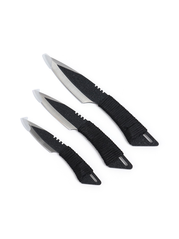 УЦЕНКА Набор метательных ножей «Скорпион», в оплётке, 3 шт., чёрные - Фото 1