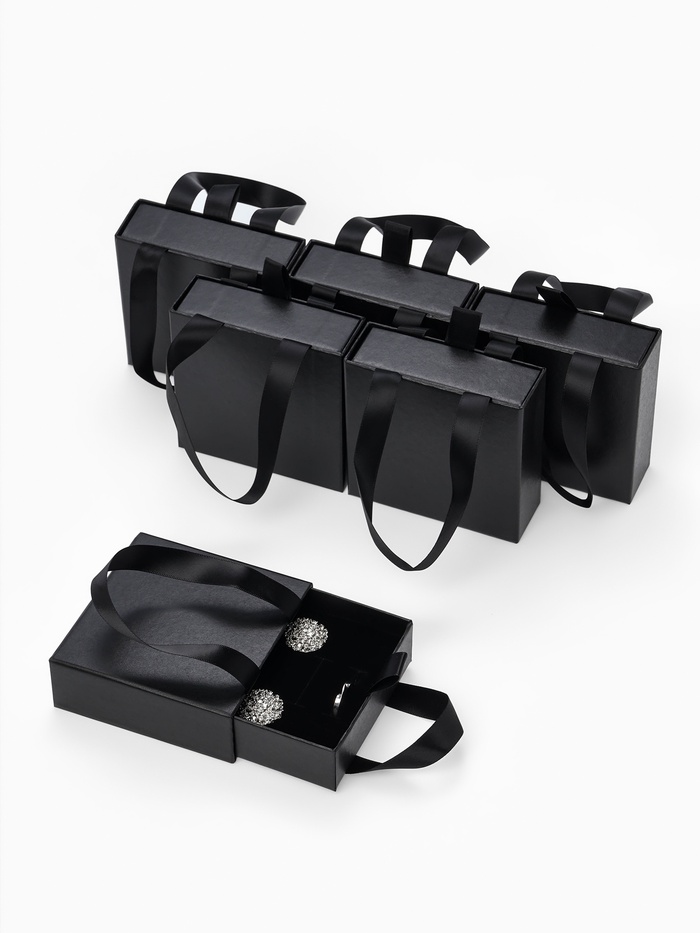 Набор коробочек подарочных 6 шт. под набор «Премиум», 10×10 см (± 2 мм), (полезная часть 9×9 см), чёрный - Фото 1