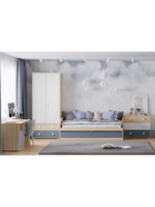 Кровать односпальная «Элиот НМ 041.92», 2 ящика, 2042×946×704 мм, цвет маренго/баунти песочный  (артикул 11001013)  большой выбор товаров оптом и в розницу по низким ценам с доставкой