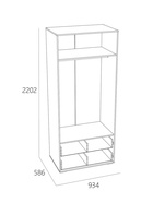 Стеллаж Элиот НМ 041.94 (Баунти Песочный/Белый Фасадный/Маренго)  (артикул 11001014)  большой выбор товаров оптом и в розницу по низким ценам с доставкой