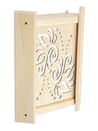 Абажур угловой для бани и сауны «Лотос», 38×29×10.5 см, деревянный, со вставкой  (артикул 11001151)  большой выбор товаров оптом и в розницу по низким ценам с доставкой