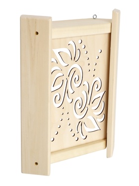 Абажур угловой для бани и сауны «Лотос», 38×29×10.5 см, деревянный, со вставкой  (артикул 11001151)  большой выбор товаров оптом и в розницу по низким ценам с доставкой