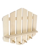 Полка - вешалка для бани и сауны «Рассвет», 52×5×50 см, дерево, 4 крючка  (артикул 11001214)  большой выбор товаров оптом и в розницу по низким ценам с доставкой