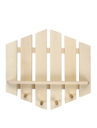 Полка - вешалка для бани и сауны «Рассвет», 52×5×50 см, дерево, 4 крючка 11001214