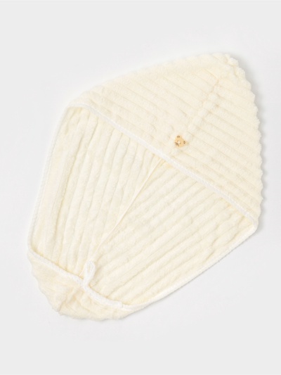 Чалма для сауны и душа с пуговкой Доляна, микрофибра, белая