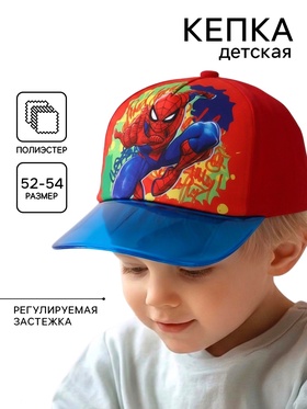 Кепка детская с прозрачным козырьком, размер 52-54, Человек-паук  (артикул 10926216)  большой выбор товаров оптом и в розницу по низким ценам с доставкой