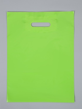 Пакет полиэтиленовый с вырубной ручкой, салатовый 30×40 см, 70 мкм
